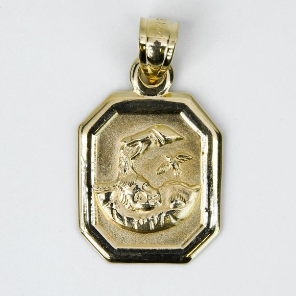 14k Yellow Gold Religious Catholic Baptism Baptismo Pendant Charm